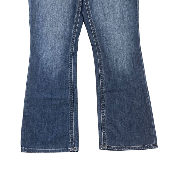 Maurices Womens 18w Long Bootcut Blue Jeans Dark Wash Thick Stitching Stretch - Picture 4 of 14